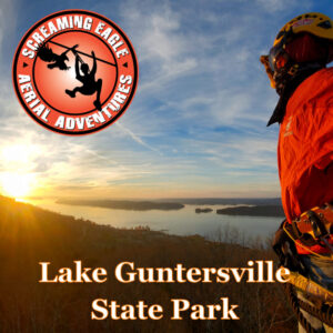 person looking at the sunset at Lake Guntersville State Park